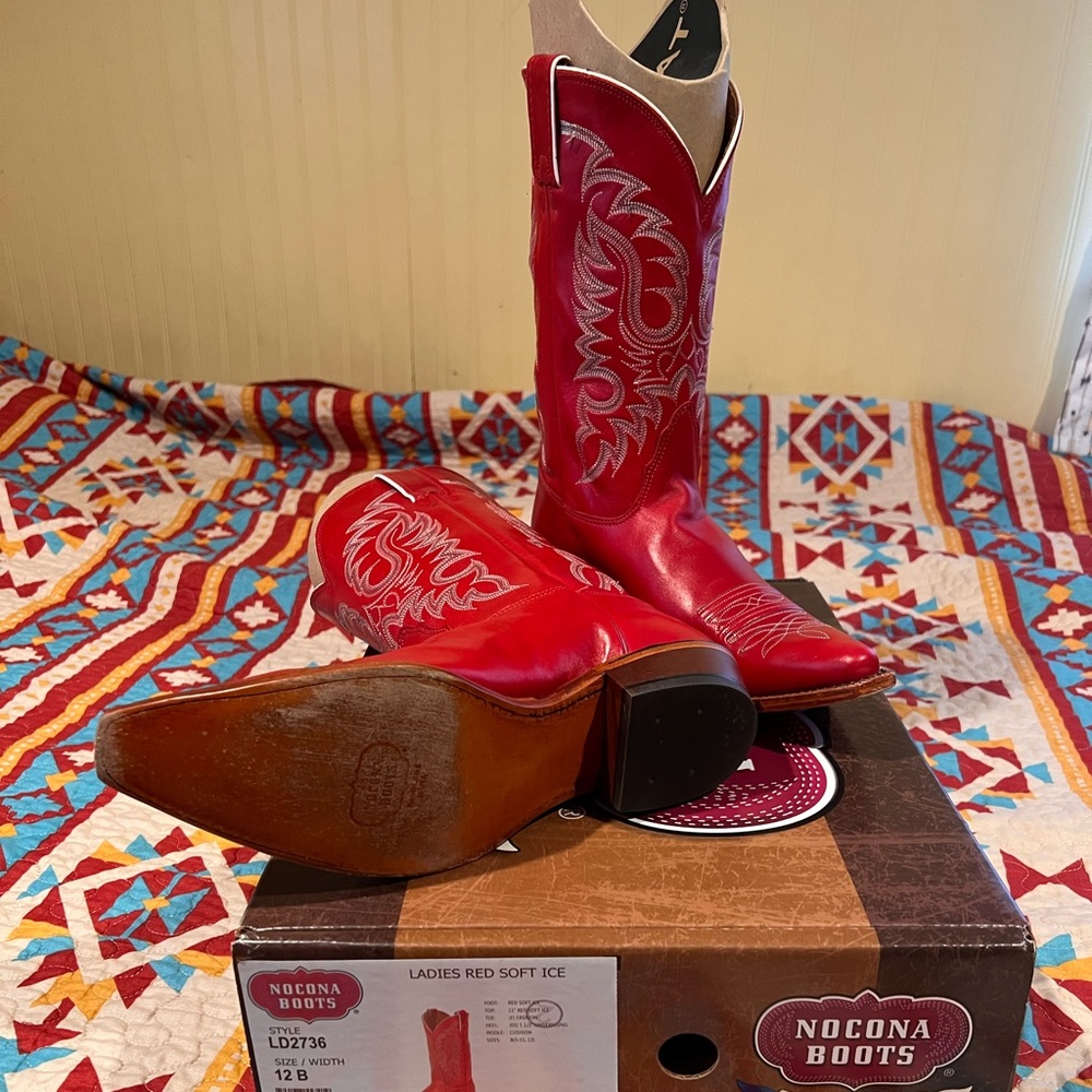 Nocona Red Snip Toe Boots